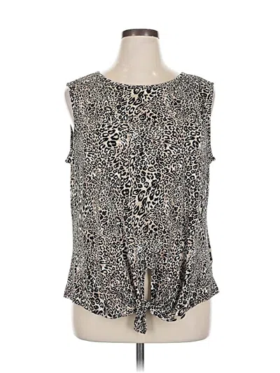 Pre-owned Adrianna Papell Tank Top Ivory Tie Neck Tops In White