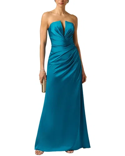 Adrianna Papell Textured Crepe Long Dress In Blue