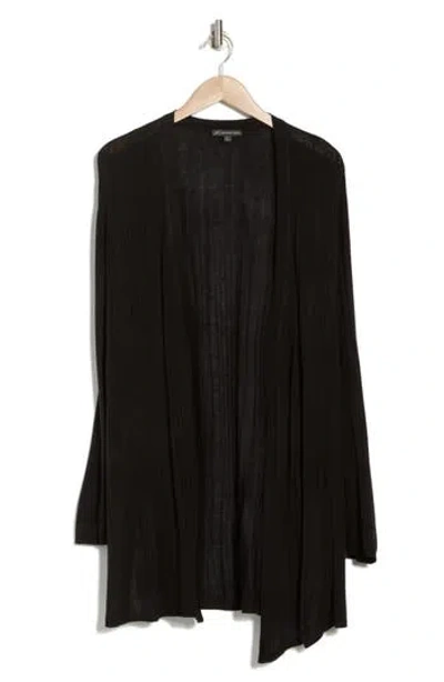 Adrianna Papell Textured Knit Duster In Black