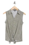 Adrianna Papell Tie Hem Button-up Shirt