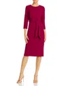 Adrianna Papell Tie-waist Dress In Wildberry