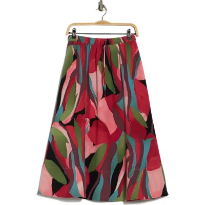 Adrianna Papell Tie Waist Midi Skirt In Multi