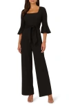 Adrianna Papell Women's Tie-front Bell-sleeve Jumpsuit In Black