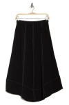 Adrianna Papell Topstitched A-line Skirt In Black