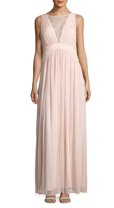 Adrianna Papell Tulle & Lace Gown In Blush In Pink