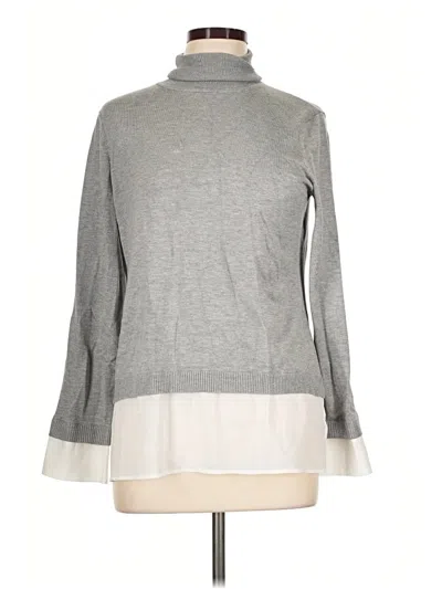 Pre-owned Adrianna Papell Turtleneck Sweater In Gray