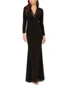 Adrianna Papell Long Sleeve Tuxedo Mermaid Gown