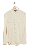 Adrianna Papell Utility Long Sleeve Button-up Shirt In Barley