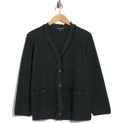 ADRIANNA PAPELL ADRIANNA PAPELL V-NECK FRINGE CARDIGAN
