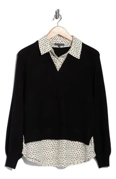 Adrianna Papell V-neck Twofer Sweater