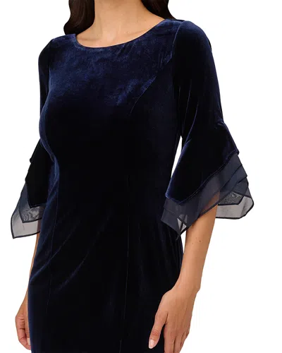 Adrianna Papell Velvet Dress In Blue