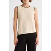 Adrianna Papell Whipstitch Sleeveless Sweater In Neutral