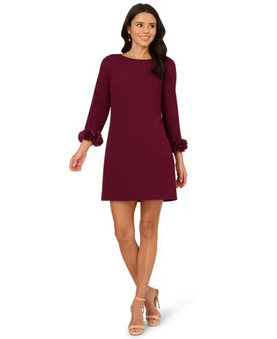 Adrianna Papell Women's 3/4-sleeve Shift Dress In Burgundy