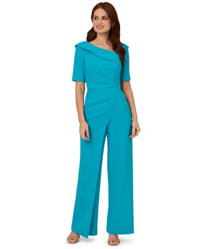 Adrianna Papell Women's Asymmetric Knit Crepe Jumpsuit