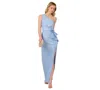 Adrianna Papell Metallic One-shoulder Gown In Blue