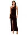 Adrianna Papell Slim Column Maxi Dress In Dark Brown
