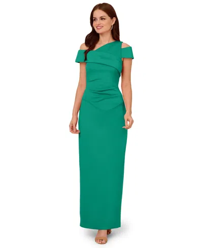 Adrianna Papell Women's Asymmetrical Ruched Gown In Green