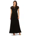 Adrianna Papell Women's Bead Pleat Long Dress In Brown