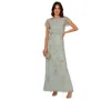Adrianna Papell Plus Size Beaded Blouson Dress In Aqua Dust