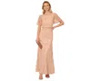 Adrianna Papell Women's Beaded Flutter-sleeve Gown In Blush