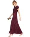 Adrianna Papell Womens Chiffon Embellished Formal Dress In Cassis