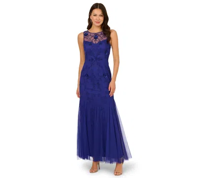 ADRIANNA PAPELL WOMEN'S BEADED SLEEVELESS GOWN