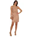Adrianna Papell Women's Boat-neck Embellished Sheath Dress In Neutral
