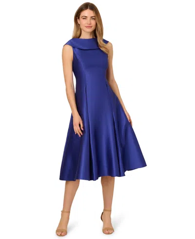 Adrianna Papell Women's Boat Neck Sleeveless Fit & Flare Dress