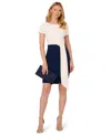 Adrianna Papell Women's Colorblocked Draped Sheath Dress In Neutral