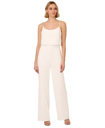 Adrianna Papell Women's Crepe Chain-strap Jumpsuit In Ivory