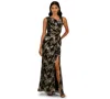 Adrianna Papell Women's Crinkle Sleeveless Gown In Black