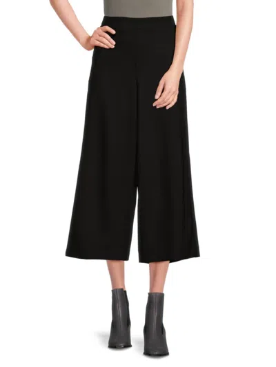 Adrianna Papell Women's Cropped Wide Leg Pants In Black