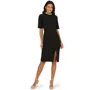 Adrianna Papell Women's Embellished Crepe Mock Neck Short Dress In Black
