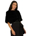 Adrianna Papell Women's Faux Fur Bolero Jacket In Black