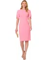 Adrianna Papell Knit Crepe Tiered Sleeve Dress In Cherry Blossom