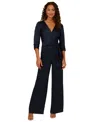 ADRIANNA PAPELL WOMEN'S FAUX-WRAP WIDE-LEG JUMPSUIT