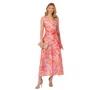 Adrianna Papell Womens Printed Satin Jumpsuit In Pink