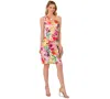 Adrianna Papell Women's Floral-print One-shoulder Pleated Dress In Pink Multi