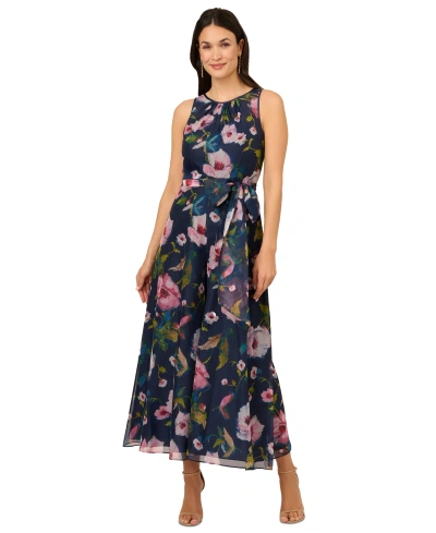 Adrianna Papell Women's Floral Skirt-overlay Jumpsuit In Navy Multi