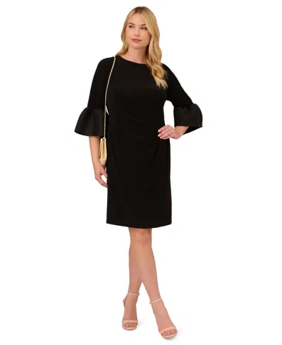 Adrianna Papell Womens Knee-length Special Occasion Shift Dress In Black