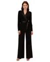 Adrianna Papell Womens Satin Trim Polyester Jumpsuit In Black