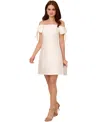 Adrianna Papell Women's Off-the-shoulder Bow-sleeve Dress In Ivory