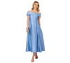 Adrianna Papell Off The Shoulder Mikado Gown In Bluebell