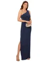 Adrianna Papell Women's One-shoulder Embellished Gown In Blue