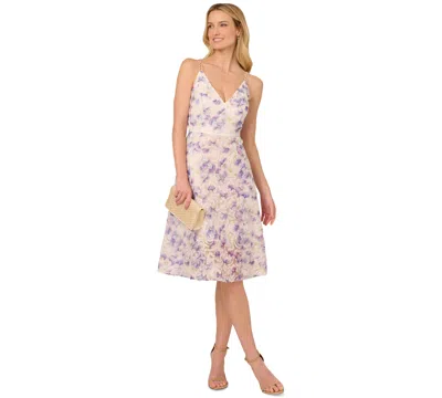 Adrianna Papell Women's Printed Embellished-strap Dress In Ivory Multi