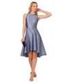 Adrianna Papell Ruffle Jacquard Cocktail Dress In Spring Blue