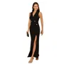 Adrianna Papell Womens Embellished Crepe Evening Dress In Black