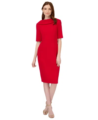 Adrianna Papell Women's Short-sleeve Sheath Dress In Red