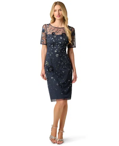 Adrianna Papell Women's Short-sleeve Dress In Blue