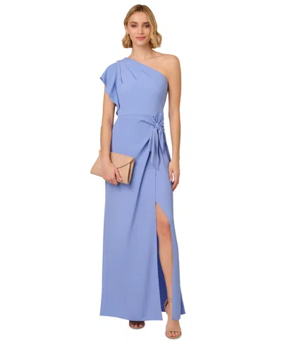 Adrianna Papell Women's Side-tied One-shoulder Gown In Pericruise